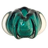 VASO DE VIDRO VERDE - MURANO 18CM X 18CM X 12CM