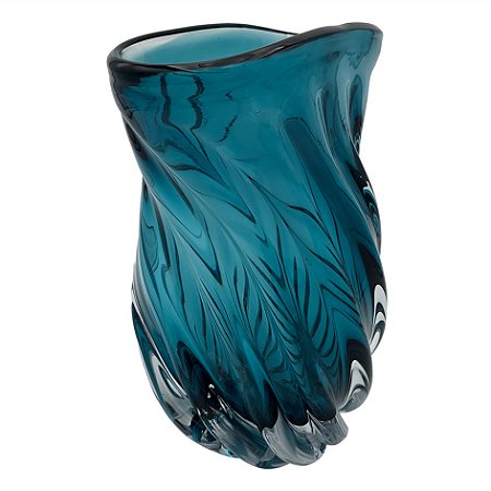 VASO DE VIDRO AZUL