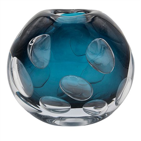 VASO DE VIDRO AZUL