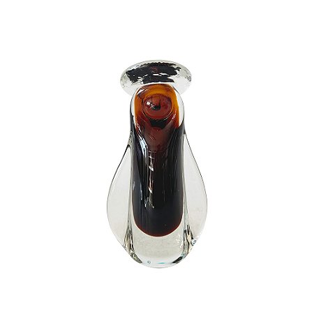 FIGURA DECORATIVA EM VIDRO AMBAR ESTILO MURANO