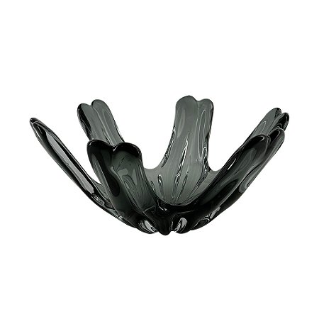 CENTRO DE MESA EM VIDRO FUME ESTILO MURANO