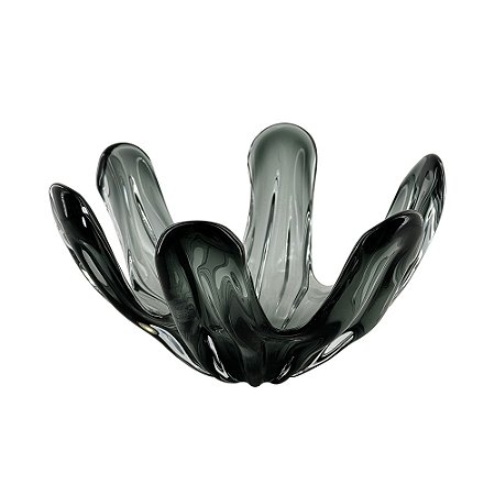 CENTRO DE MESA EM VIDRO FUME ESTILO MURANO
