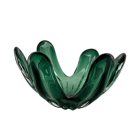 CENTRO DE MESA EM VIDRO VERDE ESTILO MURANO
