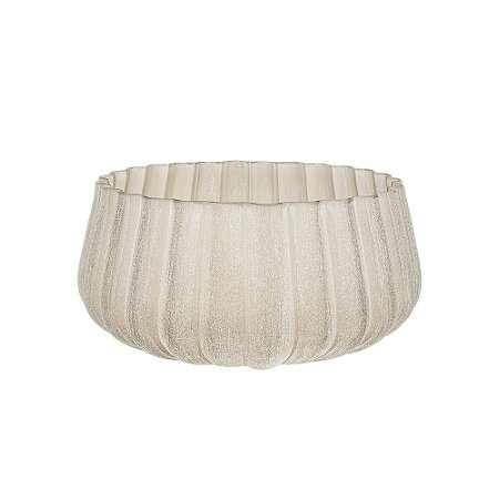VASO DECORATIVO EM VIDRO BEGE FOSCO ESTILO MURANO