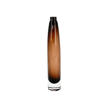 VASO DEOCRATIVO EM VIDRO MARROM ESTILO MURANO