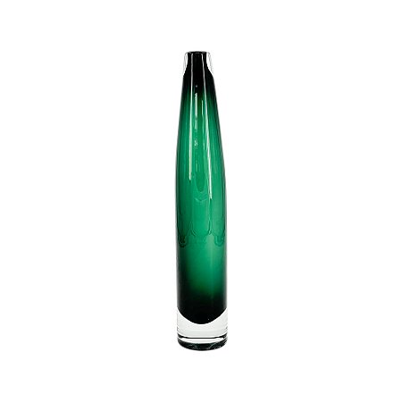 VASO DECORATIVO EM VIDRO VERDE ESTILO MURANO