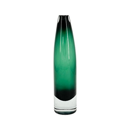 VASO DECORATIVO EM VIDRO VERDE ESTILO MURANO