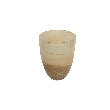 VASO DECORATIVO EM VIDRO DEGRADE MARROM