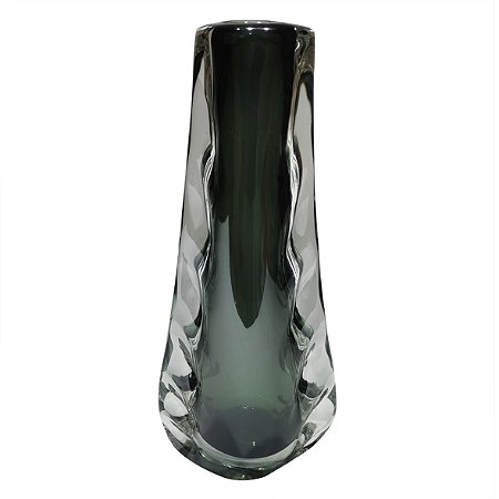 VASO DE VIDRO TRANSPARENTE E FUME