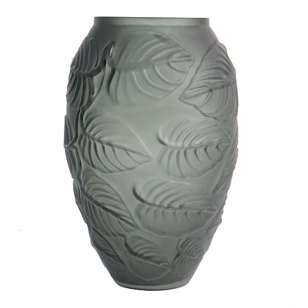 VASO DECORATIVO EM VIDRO - VERDE - 21X21X33CM