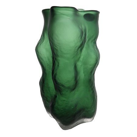 VASO DECORATIVO EM VIDRO VERDE 21,5CM X 21,5CM X 36CM