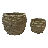 CONJ DE VASOS DE CERAMICA BEGE 2 PCS