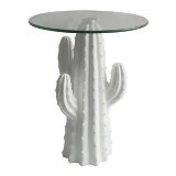 MESA DE RESINA E VIDRO 35CM X 35CM X 45,5CM