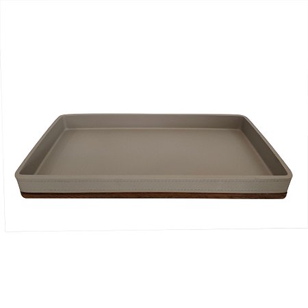 BANDEJA EM RESINA RETANGULAR CINZA 40,5CM X 4CM X 20,5CM
