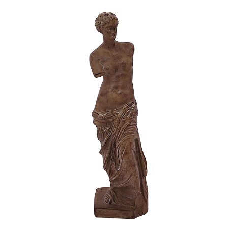 ESTATUETA MULHER EM RESINA MARROM