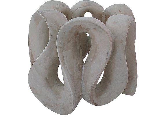 PECA DECORATIVO EM RESINA MESCLADO BEGE