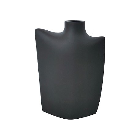VASO DECORATIVO EM RESINA PRETO