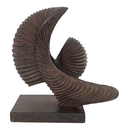 CONCHA DECORATIVA EM RESINA MARROM 28,5CM X 15,5CM X 30CM
