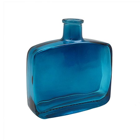 VASO DECORATIVO EM VIDRO AZUL