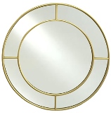 ESPELHO COM MOLDURA DE METAL DOURADO