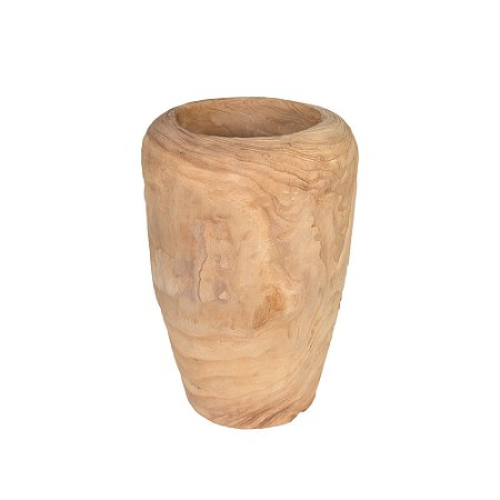 VASO DECORATIVO EM MADEIRA NATURAL