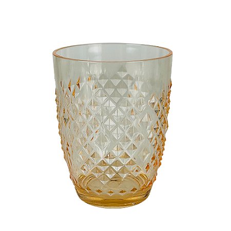 JOGO DE 6 COPOS EM ACRILICO - AMBAR - 8.8X11.5 CM