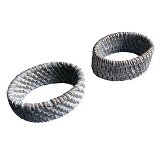 CONJUNTO DE PORTA GUARDANAPOS DE RATTAN BRANCO 4 PCS