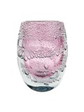 VASO DE VIDRO COM BOLHAS ROSA