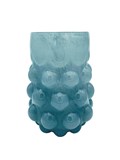 VASO DE VIDRO COM BOLAS CINZA
