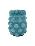 VASO DE VIDRO COM BOLAS CINZA