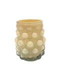 VASO DE VIDRO COM BOLAS CHAMPAGNE