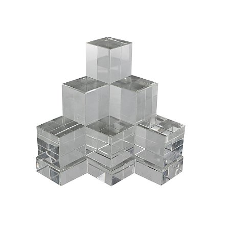 PECA DECORATIVA EM VIDRO - DECORACAO DE MESA - TRANSPARENTE - 12.5X12.5X14CM