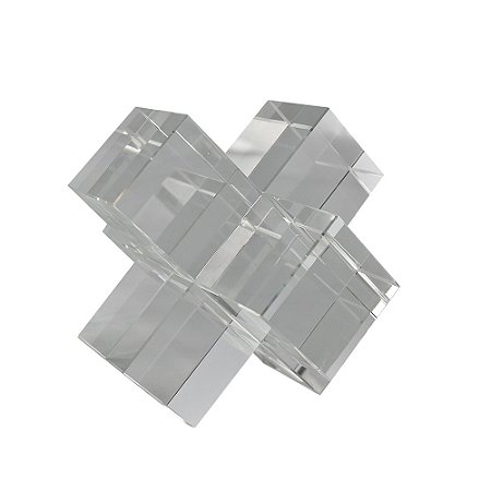 PECA DECORATIVA EM VIDRO - DECORACAO DE MESA - TRANSPARENTE - 12X12X12CM