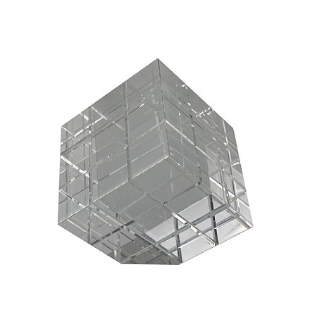 PECA DECORATIVA EM VIDRO - DECORACAO DE MESA - TRANSPARENTE - 10X10X10CM