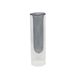 VASO DE VIDRO DUPLO TRANSPARENTE E CINZA