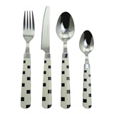 FAQUEIRO DE INOX CABO BRANCO - 24 PCS