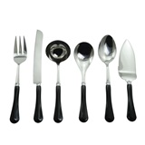FAQUEIRO DE SERVIR DE INOX NA PRETO - 6 PCS
