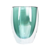 CONJ DE COPOS DE VIDRO DUPLO TRANSPARENTE E VERDE - 6 PCS