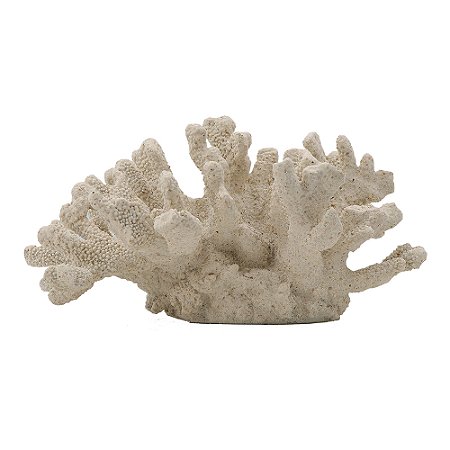 CORAL DECORATIVO EM RESINA BRANCO 38,7CM X 25,3CM X 20,5CM
