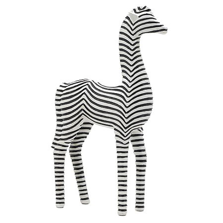 ZEBRA DECORATIVA EM RESINA PRETO E BRANCO 23,2CM X 8CM X 38,5CM