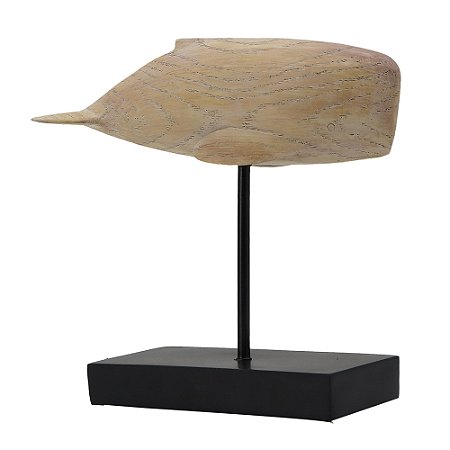 BALEIA DECORATIVA EM RESINA CREME 23,8CM X 9CM X 23CM