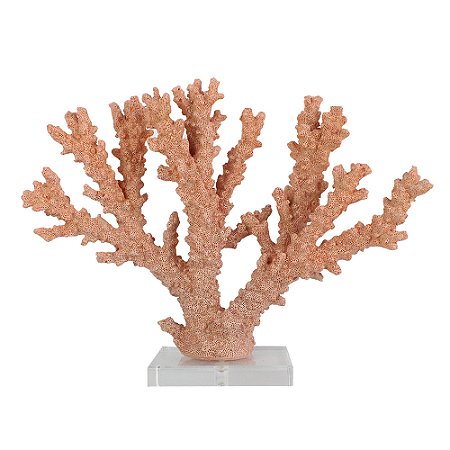 CORAL DECORATIVA EM RESINA LARANJA 34,5CM X 9,7CM X 26,5CM