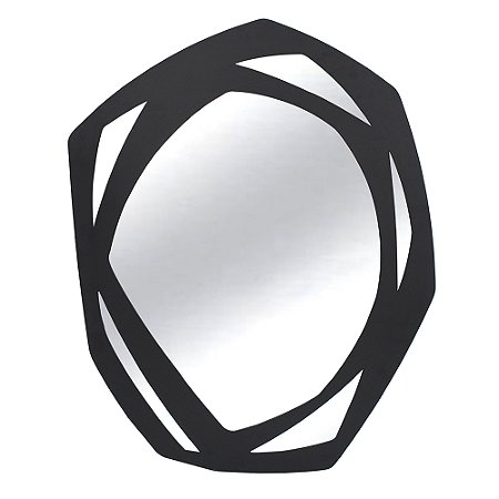 ESPELHO COM MOLDURA EM METAL OVAL ACABAMENTO LISO COR PRETO 72CM X 1,7CM X 90CM