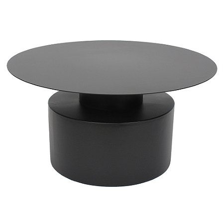 MESA EM METAL REDONDA PRETA 80CM X 80CM X 41CM