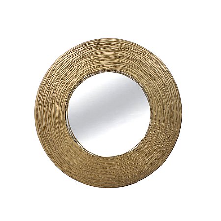 ESPELHO COM MOLDURA EM METAL DOURADO