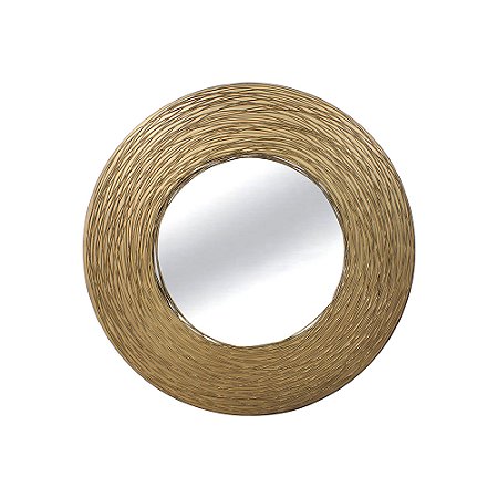 ESPELHO COM MOLDURA EM METAL DOURADO