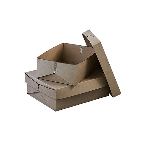 CJ DE CAIXAS DECORATIVAS EM COURO SINTETICO BEGE 2PCS