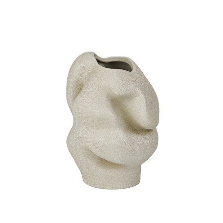VASO DECORATIVO ABSTRATO EM RESINA BEGE
