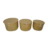 CONJ DE CESTAS DE PALHA NATURAL - 3 PCS
