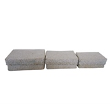 CONJ DE CESTAS DE PALHA BRANCO - 3 PCS